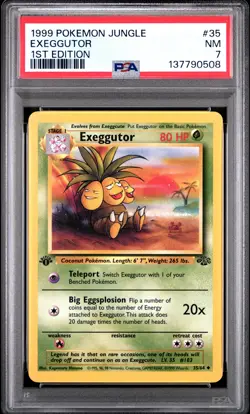 1999 POKEMON JUNGLE 1ST EDITION #35 EXEGGUTOR PSA 7 - Image 1