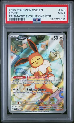 2025 POKEMON SVP EN-SV BLACK STAR PROMO #173 EEVEE PSA 9 - Image 1