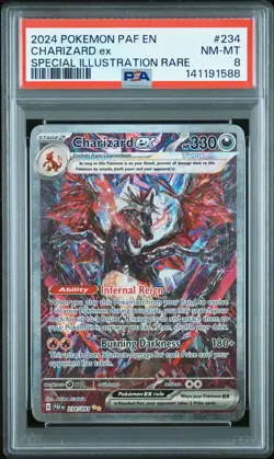 2024 POKEMON PAF EN-PALDEAN FATES SPECIAL ILLUSTRATION RARE CHARIZARD EX PSA 8 - Image 1