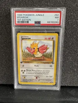 1999 Pokemon Jungle 1st Edition - #62/64 Spearow PSA 7 (Near Mint) graded card - Image 1