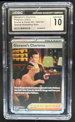 2023 Pokemon SV 151 Giovanni's Charisma #204/165 CGC 10 - Image 1