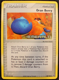 Pokemon Cards Oran Berry 80/106 Reverse Holo Stamped Trainer ex Emerald - (NM) - Image 1