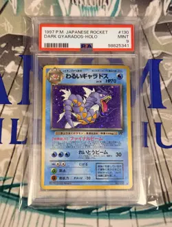 1997 POKEMON JPN ROCKET #130 DARK GYARADOS-HOLO PSA 9 - Image 1