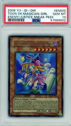 2006 Yu-Gi-Oh! Toon Dark Magician Girl Enemy Of Justice Sneak Peak #EN002 PSA 10 - Image 1