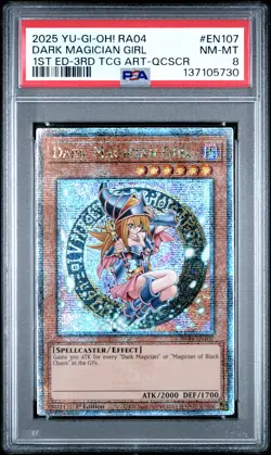 Dark Magician Girl RA04-EN107 QCR 1st Edition 3rd Yugioh PSA 8 *730 - Image 1