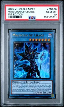 Magician Of Chaos MP25-EN266 1st Edition Ultra Rare Yugioh PSA 10 *711 - Image 1