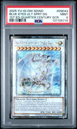 Blue Eyes Ultimate Spirit Dragon SDWD-EN043 1st Edition QCR Yugioh PSA 9 *719 - Image 1