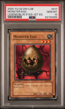 Monster Egg LOB-017 Common 1st Edition Yugioh PSA 10 *069 - Image 1