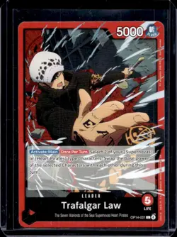2026 One Piece Azure Sea's Seven Trafalgar Law Leader #OP14-001 - Image 1