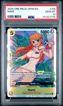 2024 ONE PIECE OP08-TWO LEGENDS #106 NAMI PSA 10 - Image 1