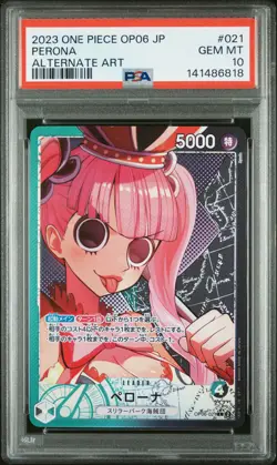 2023 ONE PIECE JPN OP06-WINGS OF THE CAPTAIN ALTERNATE ART #021 PERONA PSA 10 - Image 1