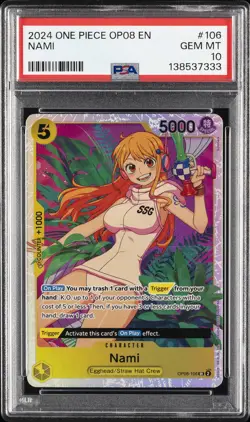 2024 ONE PIECE OP08-TWO LEGENDS #106 NAMI PSA 10 - Image 1