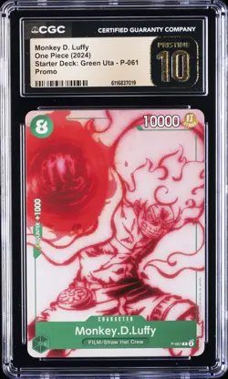 2024 ONE PIECE PROMO #P-061 MONKEY D. LUFFY CGC 10 PRISTINE - Image 1