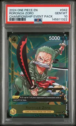 2024 ONE PIECE CHAMP 2024 EVENT PACK #042 RORONOA ZORO PSA 10 - Image 1