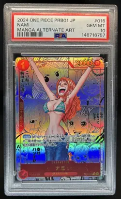 2024 One Piece The Best Nami Rare Manga Alt Art #OP01-016 PSA 10 - Image 1