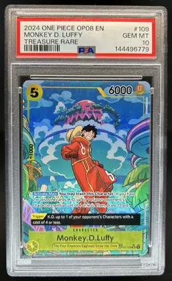 2024 One Piece Two Legends Monkey.D.Luffy Treasure Rare #OP07-109 PSA 10 - Image 1