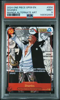 2024 ONE PIECE OP09-EMPERORS IN THE NEW WORLD MANGA ALTERNATE ART SHANKS PSA 9 - Image 1