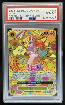2024 One Piece Emperors New World Nami Special Alt Art #OP08-106 PSA 10 - Image 1