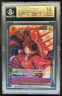 2023 One Piece 1st Ann. New Era Monkey D Luffy Special Alt Art #ST01-012 BGS 10 - Image 1