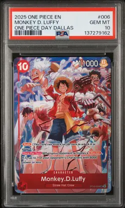 2025 ONE PIECE PROMOS ONE PIECE DAY DALLAS #006 MONKEY D. LUFFY PSA 10 - Image 1