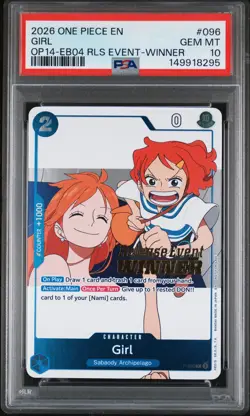 2026 ONE PIECE PROMOS THE AZURE SEA'S SEVEN RELEASE EVENT-WINNER GIRL PSA 10 - Image 1
