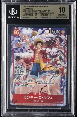 2022 ONE PIECE JAPANESE PROMOS ONE PIECE 2024 ATTENDANCE MONKEY D. LUFFY BGS 10 - Image 1