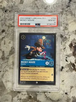 Disney Lorcana First Chapter Mickey Mouse #154 Detective PSA 10 - Image 1