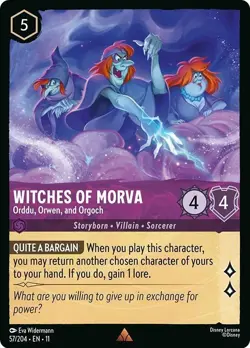 DISNEY LORCANA TCG Winterspell Witches of Morva Orddu Orwen & Orgoch Rare 57/204 - Image 1