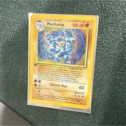 Pokemon Machamp 1st Edition Base Set Holo Rare 8/102 100 HP Card - Image 1