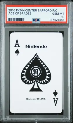 2016 POKEMON CENTER SAPPORO PLAYING CARDS ACE OF SPADES PSA 10 - Image 1