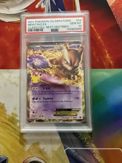 Pokemon Card Mewtwo EX Celebrations Classic Coll. Next Destinies #54 PSA 10 Fire - Image 1