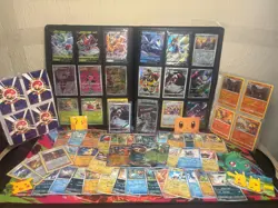 Pokemon Card Lot 150+ Multi Language + Holo/Foil +2 Top Loaders + Stickers - Image 1
