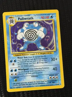 POLIWRATH 13/102 Base Set HOLO rare Unlimited Pokemon TCG card - Image 1