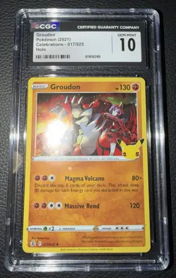 Pokemon Groudon Celebrations Holo Rare 017/025 Card 2021 English CGC 10 TCG - Image 1