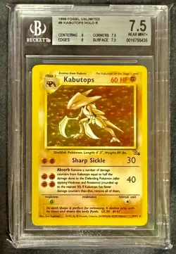 🥊 Kabutops 9/62 Holo Pokemon Card - 1999 Fossil Set, BGS 7.5 - Image 1