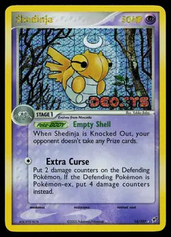 Pokemon Card - Shedinja Deoxys 14/107 Rare Reverse Holo Stamped - Image 1