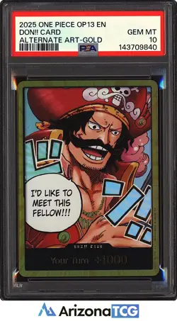 One Piece 2025 Don Card Alternate Art-Gold OP13 GEM MINT PSA 10 - Image 1