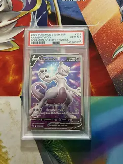 POKEMON CARD 2022 SWSH BLACK STAR PROMO #229 FULL ART/MEWTWO V PSA 10 - Image 1