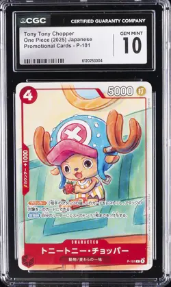 2025 ONE PIECE JPN PROMO CARDS #P-101 TONY TONY CHOPPER CGC 10 GEM MINT - Image 1