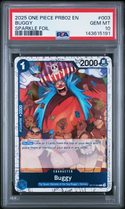 2025 ONE PIECE PRB02-PREM BOOSTER -ONE PIECE CARD THE BEST- VOL.2 BUGGY PSA 10 - Image 1