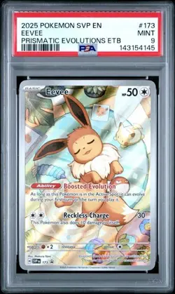 #173 Eevee SV Prismatic Evolutions Elite Trainer Box Promo PSA 9 Pokemon Card - Image 1