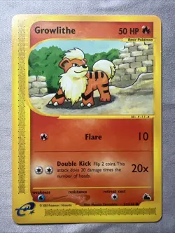 2002 Growlithe Pokemon Skyridge 62/144 E Series Card Vintage NM - Image 1