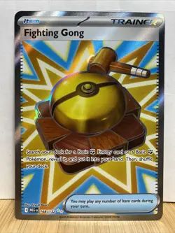 Pokemon Mega Evolution Fighting Gong Foil Full Art Card Rare 168/132 - Image 1