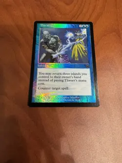 Magic: The Gathering Mercadian Masques Thwart Foil Card HEAVILY PLAYED - Image 1