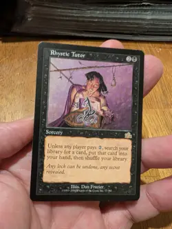 Magic: The Gathering Rhystic Tutor Rare Prophecy Sorcery Black Dan Frazier 77 - Image 1