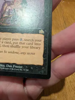 Magic: The Gathering Rhystic Tutor Rare Prophecy Sorcery Black Dan Frazier 77 - Image 4