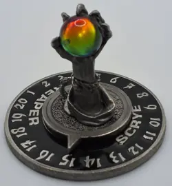 1995 "BLACK REAPER SCRYE" Life Counter DEMON CLAW W/Crystal VINTAGE PEWTER MINT - Image 1