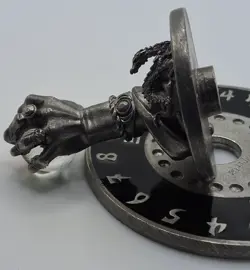 1995 "BLACK REAPER SCRYE" Life Counter DEMON CLAW W/Crystal VINTAGE PEWTER MINT - Image 2