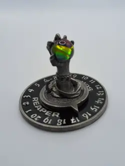 1995 "BLACK REAPER SCRYE" Life Counter DEMON CLAW W/Crystal VINTAGE PEWTER MINT - Image 5