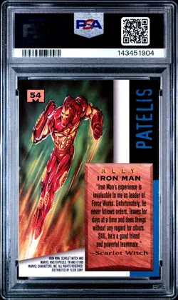 1995 MARVEL MASTERPIECES #54 IRON MAN PSA 8 - Image 2